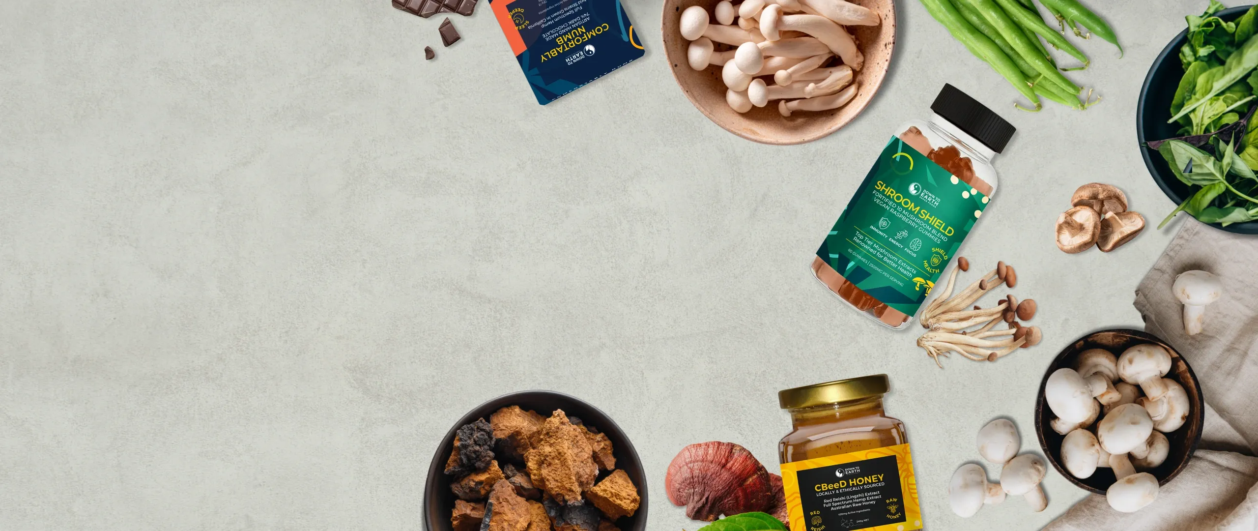 October hemp food is medicine, down to earth premium products, natural hemp edibles